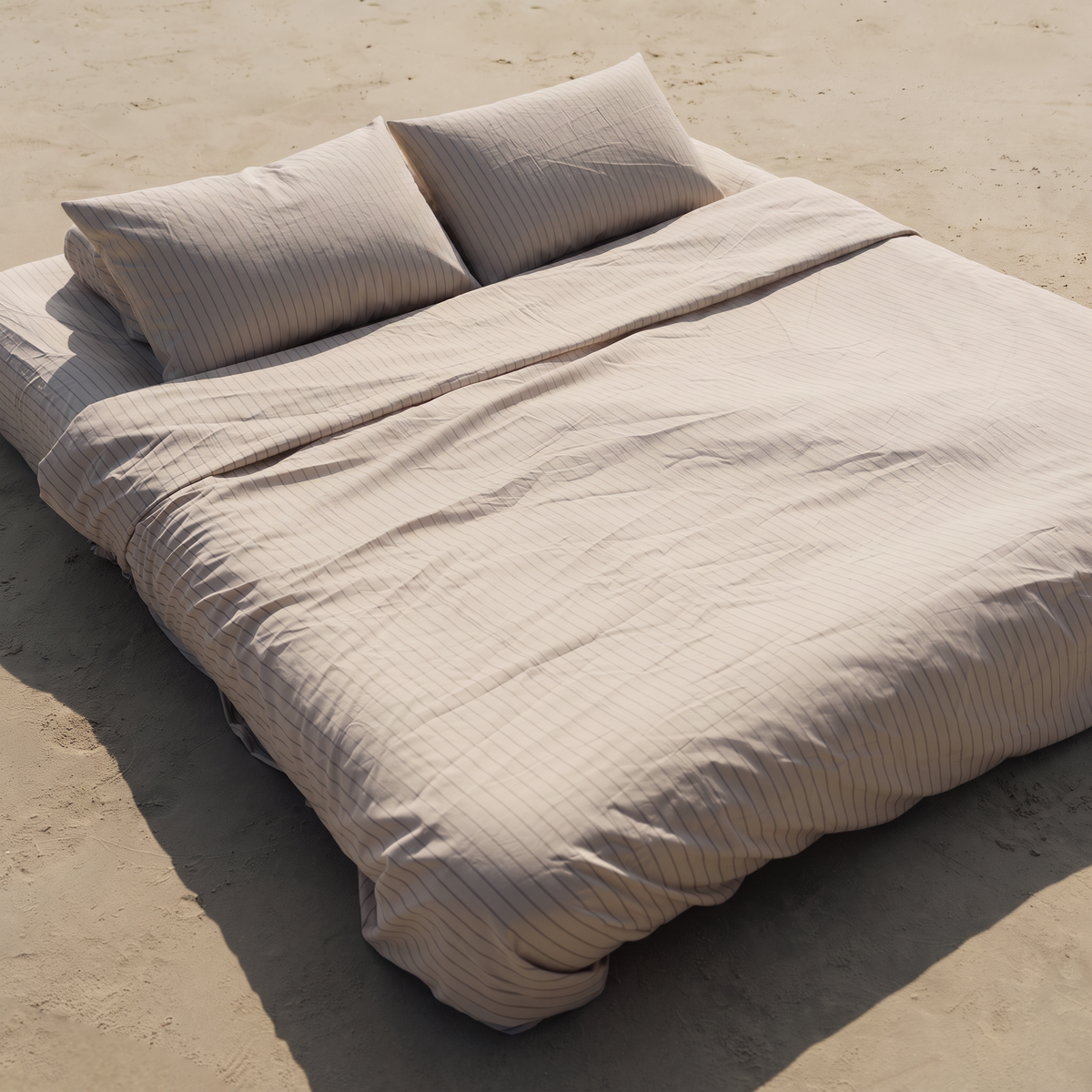 Australian cotton sateen bedding in oat and tobacco