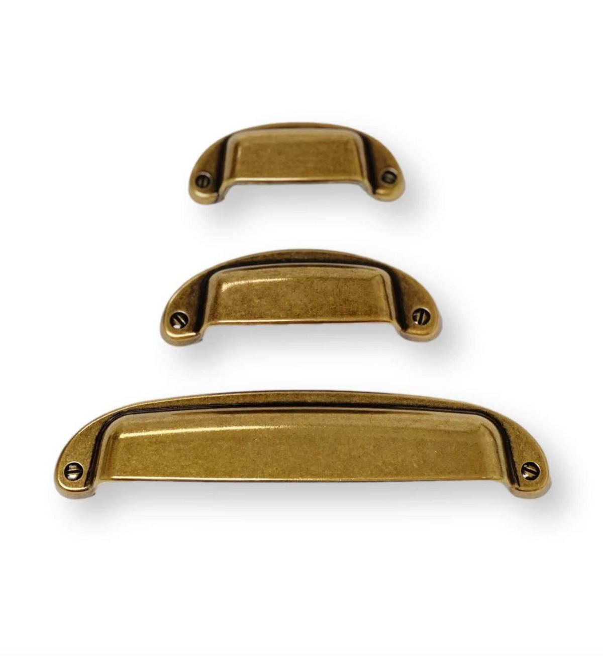 Drawer Cup Pull "Capri" in Antique Brass