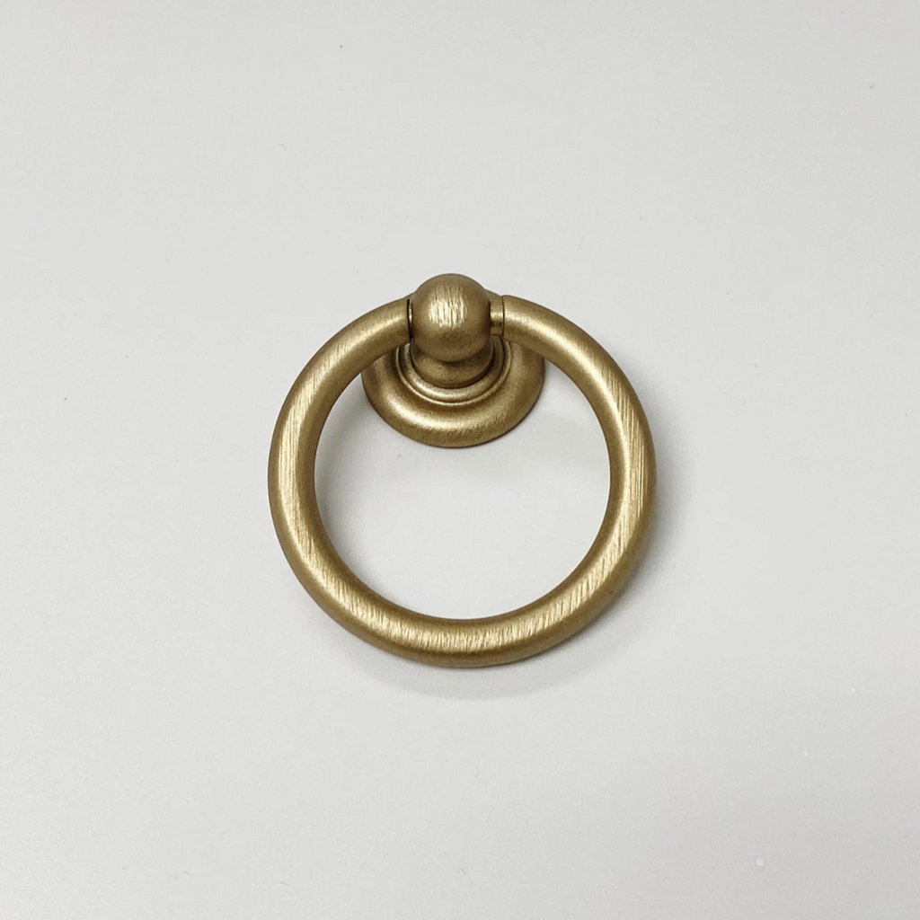 Capri Brushed Gold Cup Drawer Pull, Ring Pull or Round Cabinet Knob