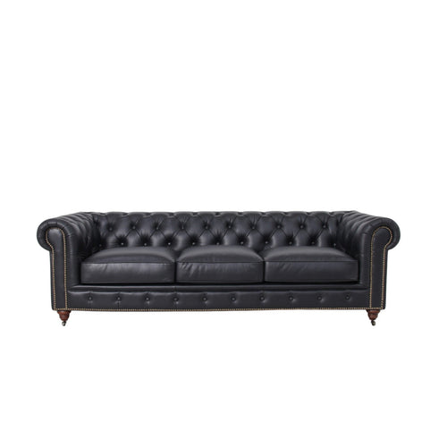 Belgravia Chesterfield Tufted Top Grain Leather Sofa – Classic Elegance Meets Modern Comfort