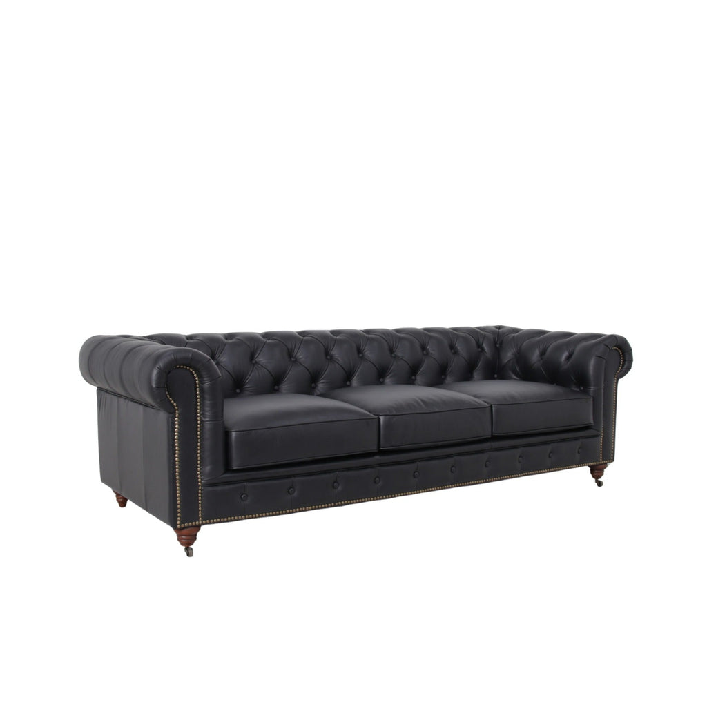 Belgravia Chesterfield Tufted Top Grain Leather Sofa – Classic Elegance Meets Modern Comfort