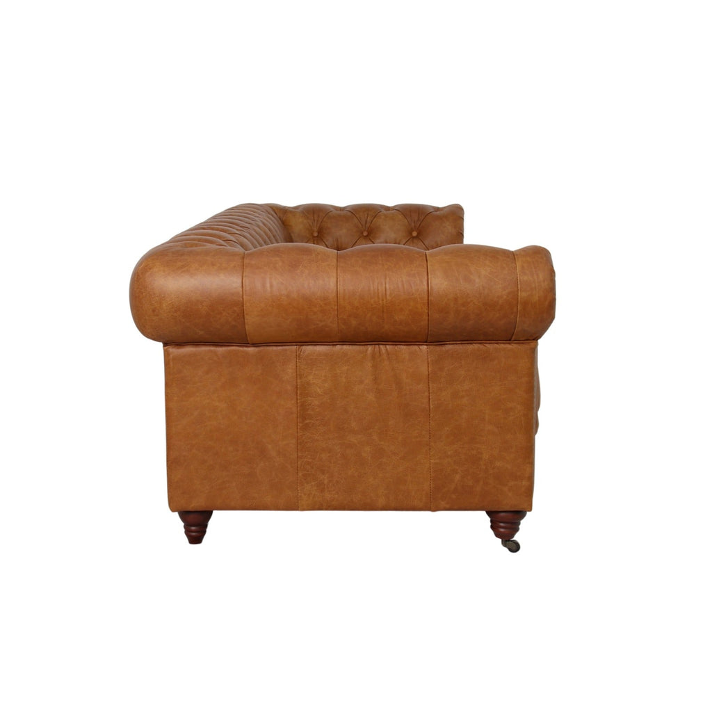 Belgravia Chesterfield Tufted Top Grain Leather Sofa – Classic Elegance Meets Modern Comfort