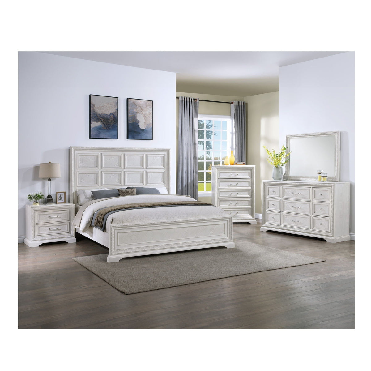 Antique White Six-Drawer Dresser