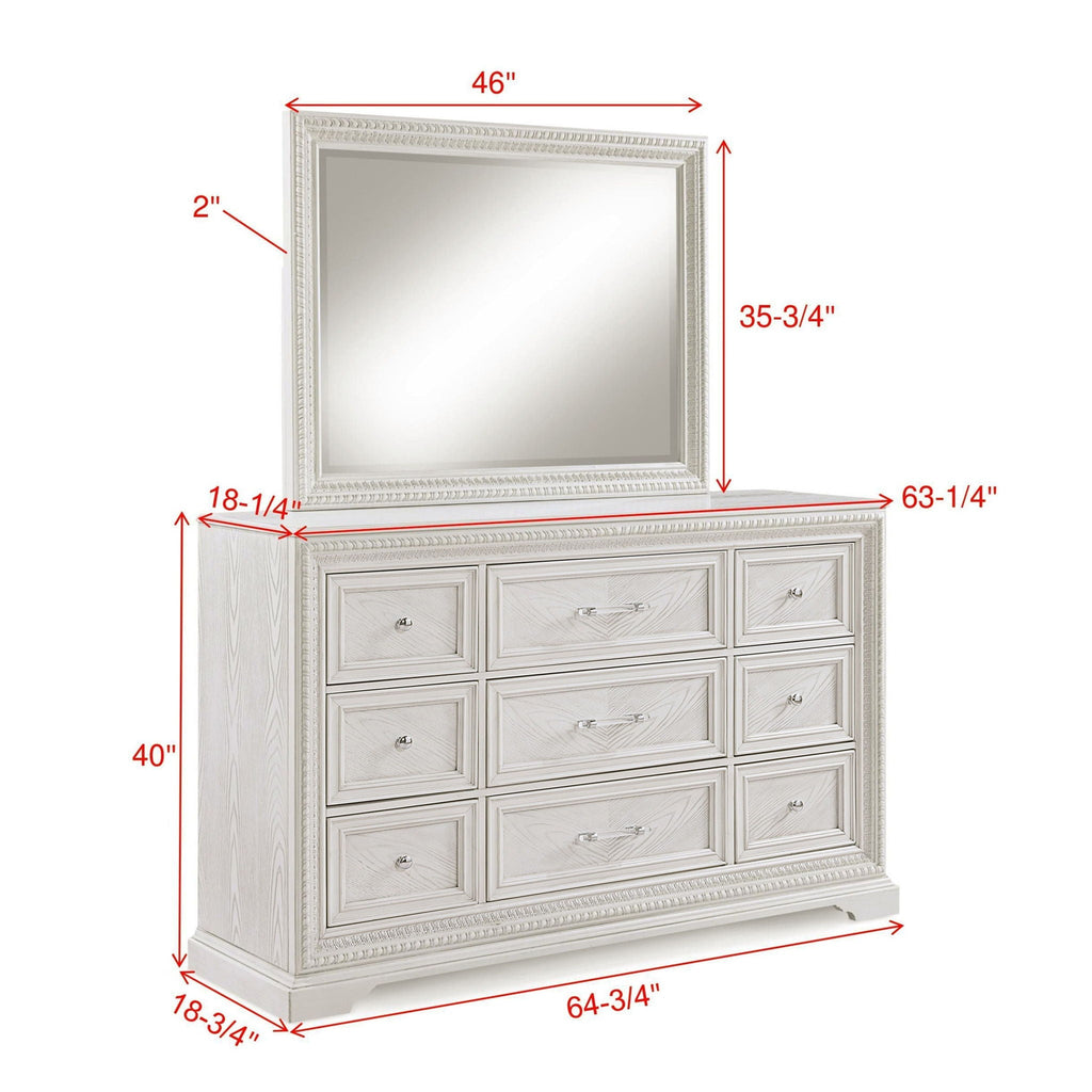 Antique White Six-Drawer Dresser