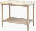 Surya Cathan Marble & Oak End Table