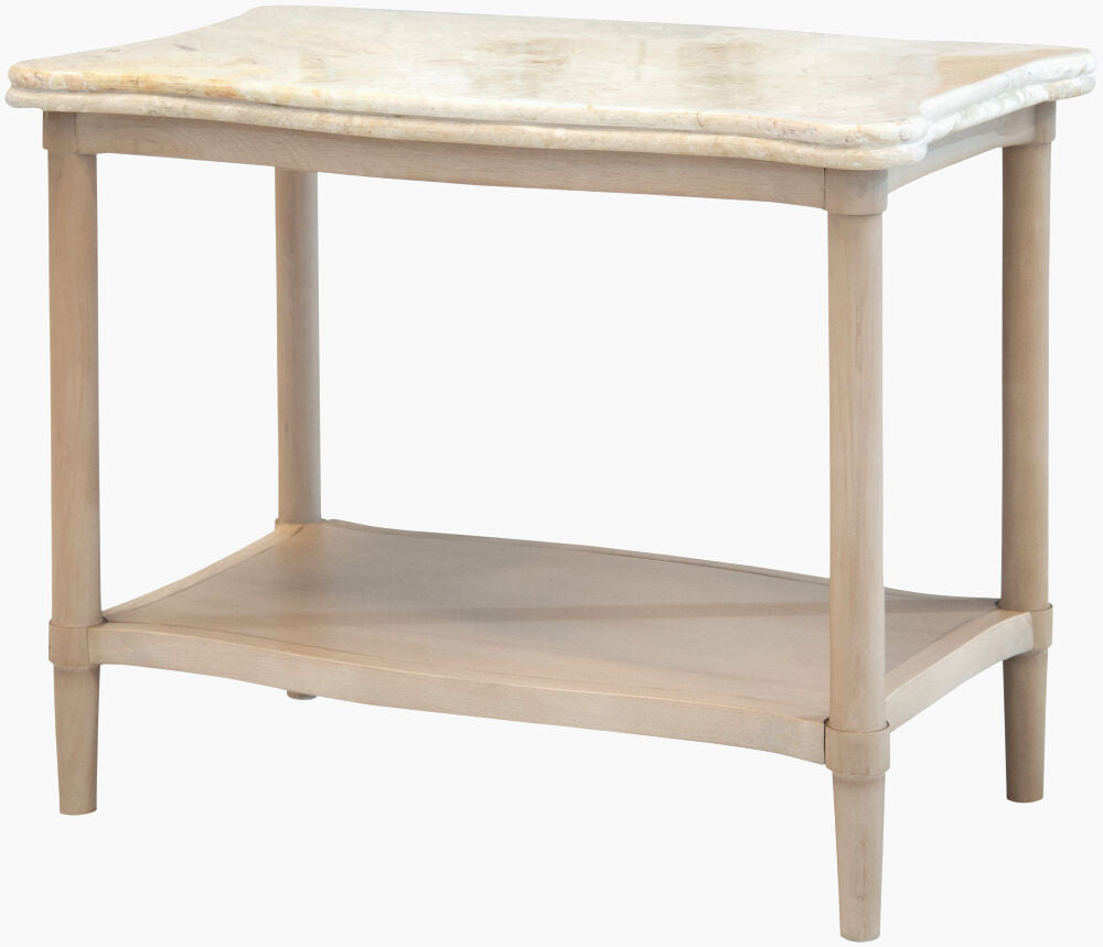 Surya Cathan Marble & Oak End Table