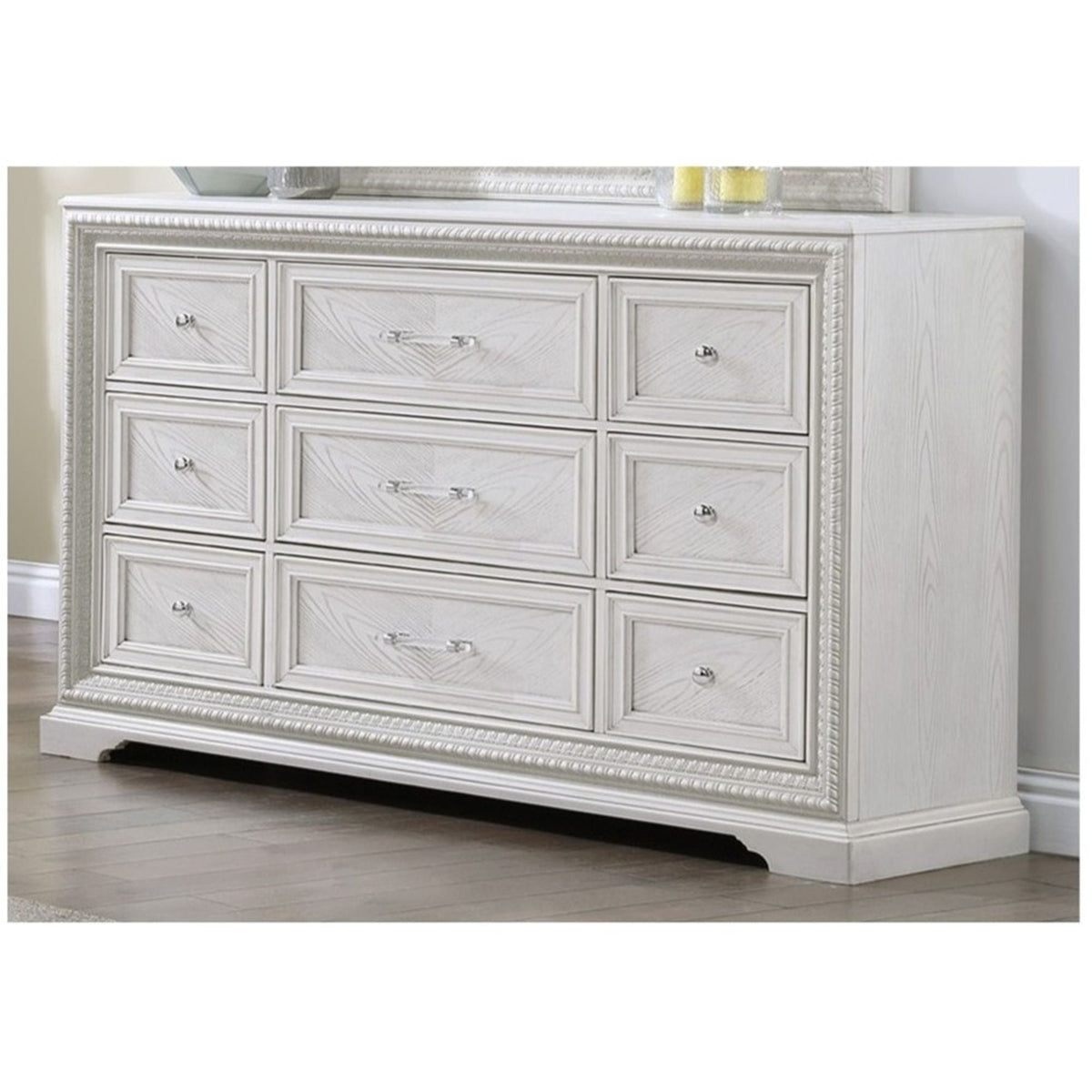 Antique White Six-Drawer Dresser