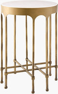 Surya Engel Marble & Brass-Finish End Table