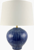 Surya Otaki Accent Table Lamp - Hand Painted Navy Ceramic