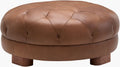 Surya Whitmoore Ottoman - Brown Leather